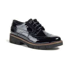 Pod Kacey Leather Women's Black Brogues Shoes