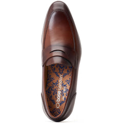Base London Bruno Leather Men's Burnt Brown Loafers