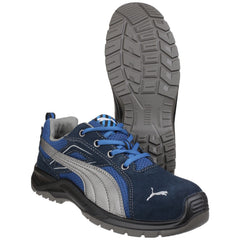 Puma Safety Omni Sky Low Suede+Textile Blue Safety Trainers