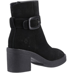 Hush Puppies Fearne Suede Women's Black Heeled Ankle Boots