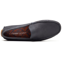 Base London Moss Driver Leather Men's Navy Loafers