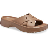 Crocs Classic Cross Strap Synthetic Women's Milk Chocolate Sandals