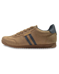 Lambretta Tackle Men's Taupe/Navy Trainers