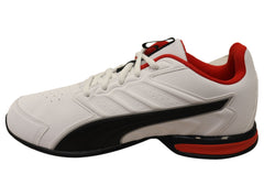 Puma Electro SL Mens Comfortable Lace Up Shoes White Black Red