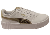 Puma Carina 3.0 Metallic Whisper Womens Casual Shoes White Gold