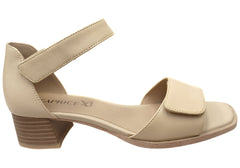 Caprice Bahlia Womens Comfortable Wide Fit Leather Mid Heel Sandals