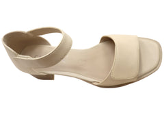 Caprice Bahlia Womens Comfortable Wide Fit Leather Mid Heel Sandals