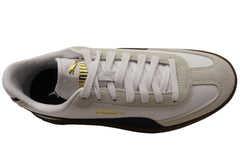Puma Club II Era Mens Leather Lace Up Casual Shoes White Black