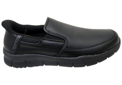 Skechers Mens Slip Ins Work Nampa Broxtin Leather Slip Resistant Shoes