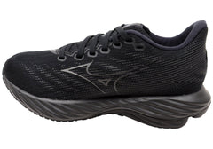 Mizuno Womens Wave Rider 28 Comfortable Black Running Shoes