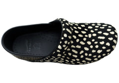 Dansko Womens Professional Haircalf Spotted Leather Clogs Shoes