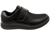 Propet Mens Four Points Comfort 3E Extra Wide Leather Adjustable Strap Shoes