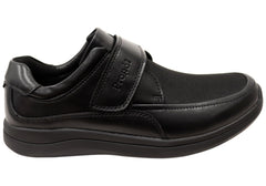Propet Mens Four Points Comfort 3E Extra Wide Leather Adjustable Strap Shoes