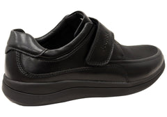 Propet Mens Four Points Comfort 3E Extra Wide Leather Adjustable Strap Shoes