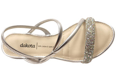 Dakota Melanie Womens Brazilian Low Heel Sandals With Comfort Footbed