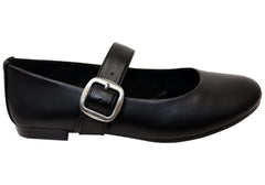 Tamaris Bianka Womens Comfortable Black Leather Mary Jane Shoes