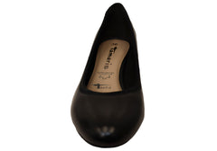 Tamaris Alice Womens Comfortable Black Leather Wedge Shoes