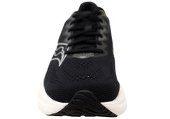 Saucony Mens Ride 19 Comfortable Wide Fit Athletic Shoes Black Silver