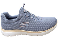 Skechers Womens Summits Summer Blush Slip On Shoes Light Blue