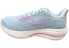 Mizuno Womens Wave Rider 29 D Wide Width Running Shoes Blue