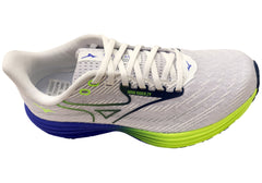 Mizuno Mens Wave Rider 29 Running Shoes White Estate Blue