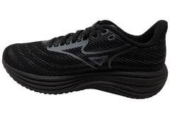 Mizuno Womens Wave Rider 29 D Wide Width Black Running Shoes