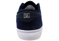 DC Shoes Mens Comfortable Teknic Leather Lace Up Shoes Navy Blue