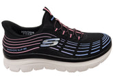 Skechers Womens Slip Ins Summits Plus Bright Wave Shoes Black Multi