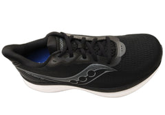 Saucony Womens Triumph 23 Wide Fit Comfort Athletic Shoes Black White