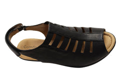 Comfortiva Faye Womens Comfort Footbed Leather Heeled Wide Fit Sandals
