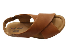 Comfortiva Emilee Womens Comfort Footbed Wide Fit Leather Sandals