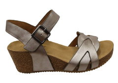 Comfortiva Erena Womens Comfort Footbed Leather Wedge Sandals