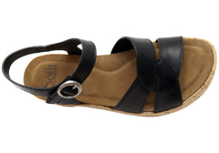 Sofft Capri Womens Leather Low Heel Sandals With Comfortable Footbed