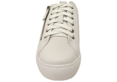 Florsheim Womens Comfortable Leather Sabrina Lace To Toe Sneakers
