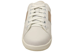 Florsheim Womens Comfortable Leather Crossover Lace To Toe Sneakers