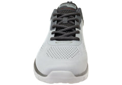 Skechers Mens Track Broader Comfortable Lace Up Shoes Grey Charcoal
