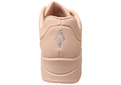Skechers Womens Uno Stand on Air Comfortable Shoes Light Pink
