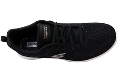 Skechers Womens GO Walk Joy Violet Comfortable Shoes Black Rose Gold