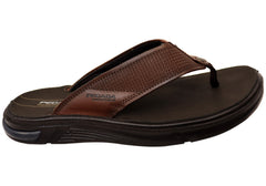 Pegada Mavrick Mens Comfortable Leather Thongs Sandals Made In Brazil