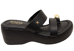Softli Mia Womens Brazilian Comfort Footbed Platform Thongs Sandals