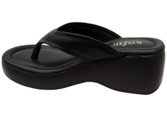 Softli Vaniya Womens Brazilian Comfort Footbed Platform Thongs Sandals