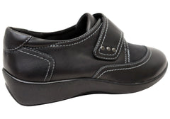 Scholl Orthaheel Karley Womens Leather Comfort Adjustable Strap Shoes