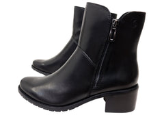Caprice Danielar Womens Wide Fit Comfortable Leather Ankle Boots