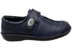 Cabello Comfort 5072-27 Womens Leather Adjustable Strap Wide Fit Shoes