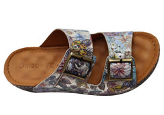 Orizonte Dahliacomfort Womens Comfort European Leather Slides Sandals