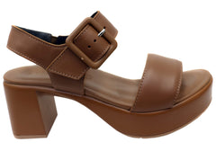 Naot Glamour Womens Comfortable Leather Mid Heel Platform Sandals