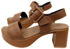 Naot Glamour Womens Comfortable Leather Mid Heel Platform Sandals