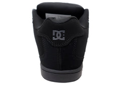 DC Shoes Mens Net Comfortable Leather Lace Up Shoes Black Black Black