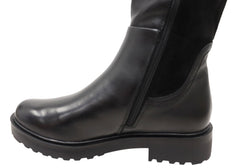 Caprice Aliya Womens Wide Leather Extra Large Shaft Knee High Boots