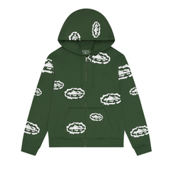 Corteiz x Denim Tears Island Wreath Zip Hoodie Green